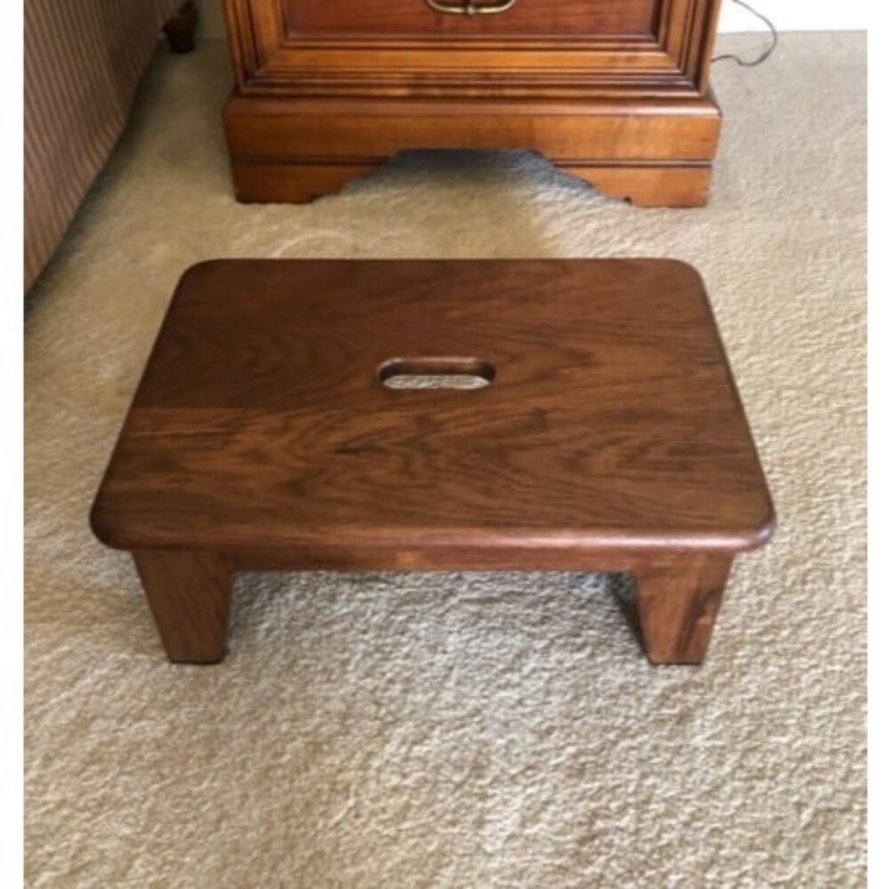 Step Stool for Bed, USA Grown Oak,Wooden Step Stool for Adults, Wood Step